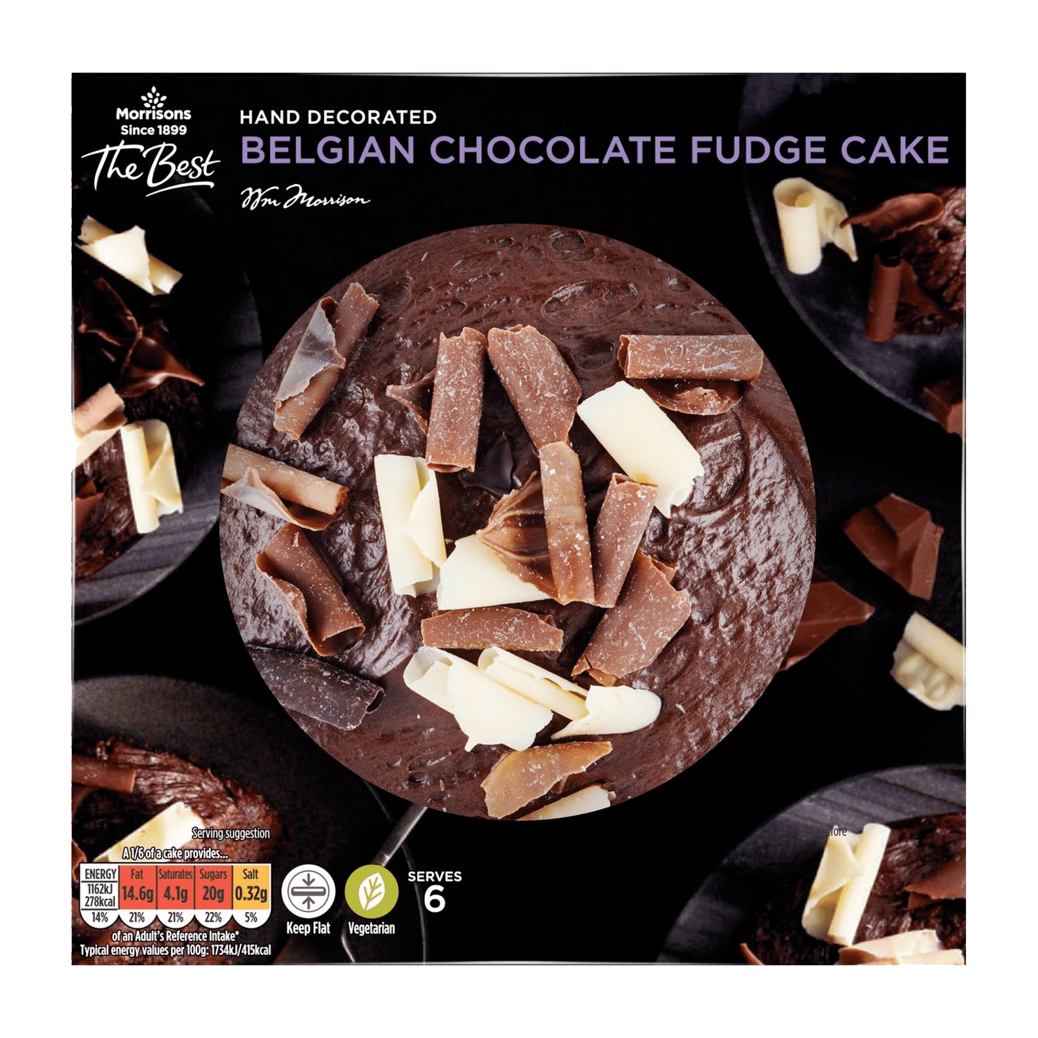 Morrisons The Best Hand Decorated Belgian Chocolate Fudge Cake Serves 6